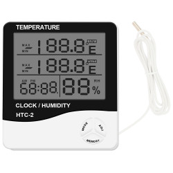 Digital termometer, hygrometer och klocka med extern sond