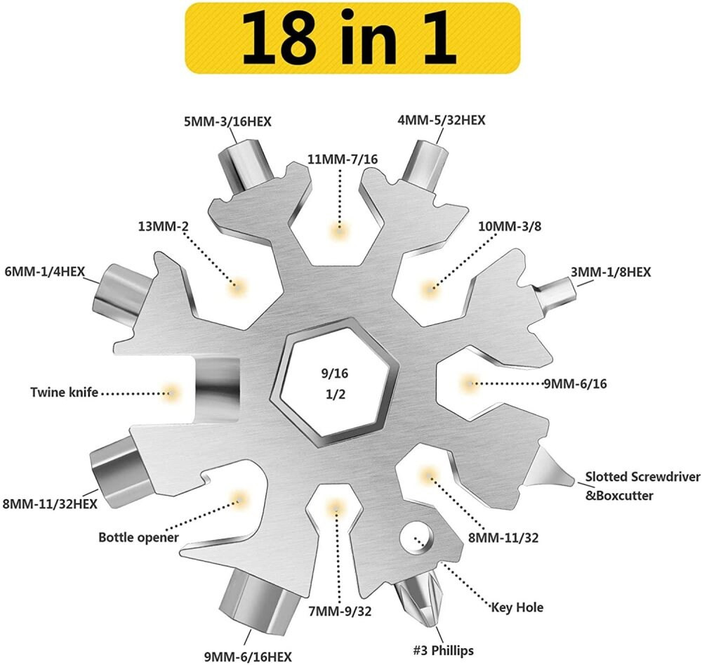 18 i 1 multiverktyg "snöflinga"