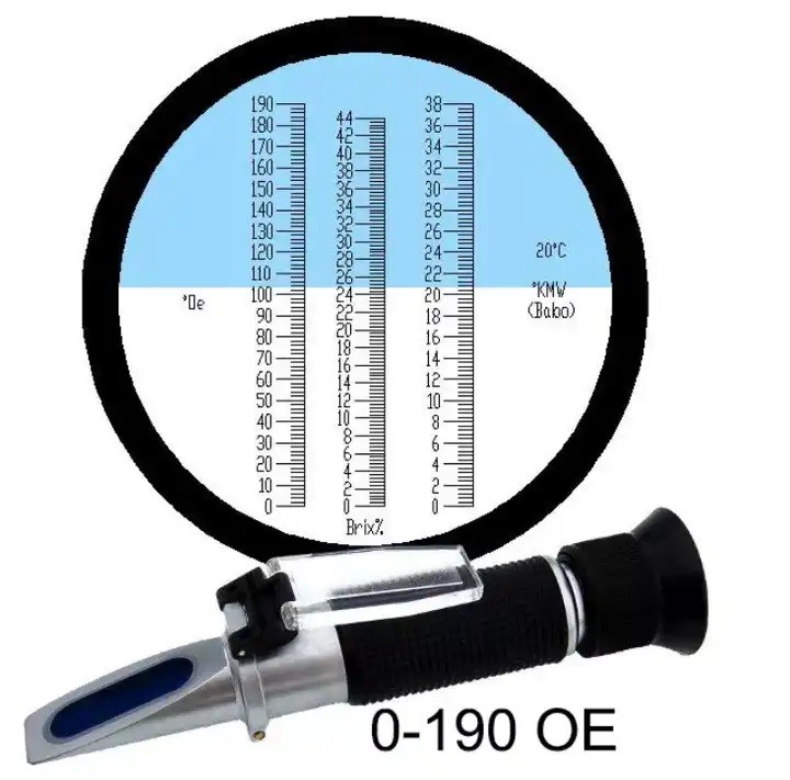 Oechsle-Brix-Baume refraktometer med ATC 