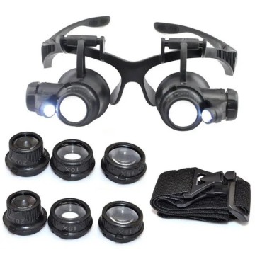 Lup brille med LED lys