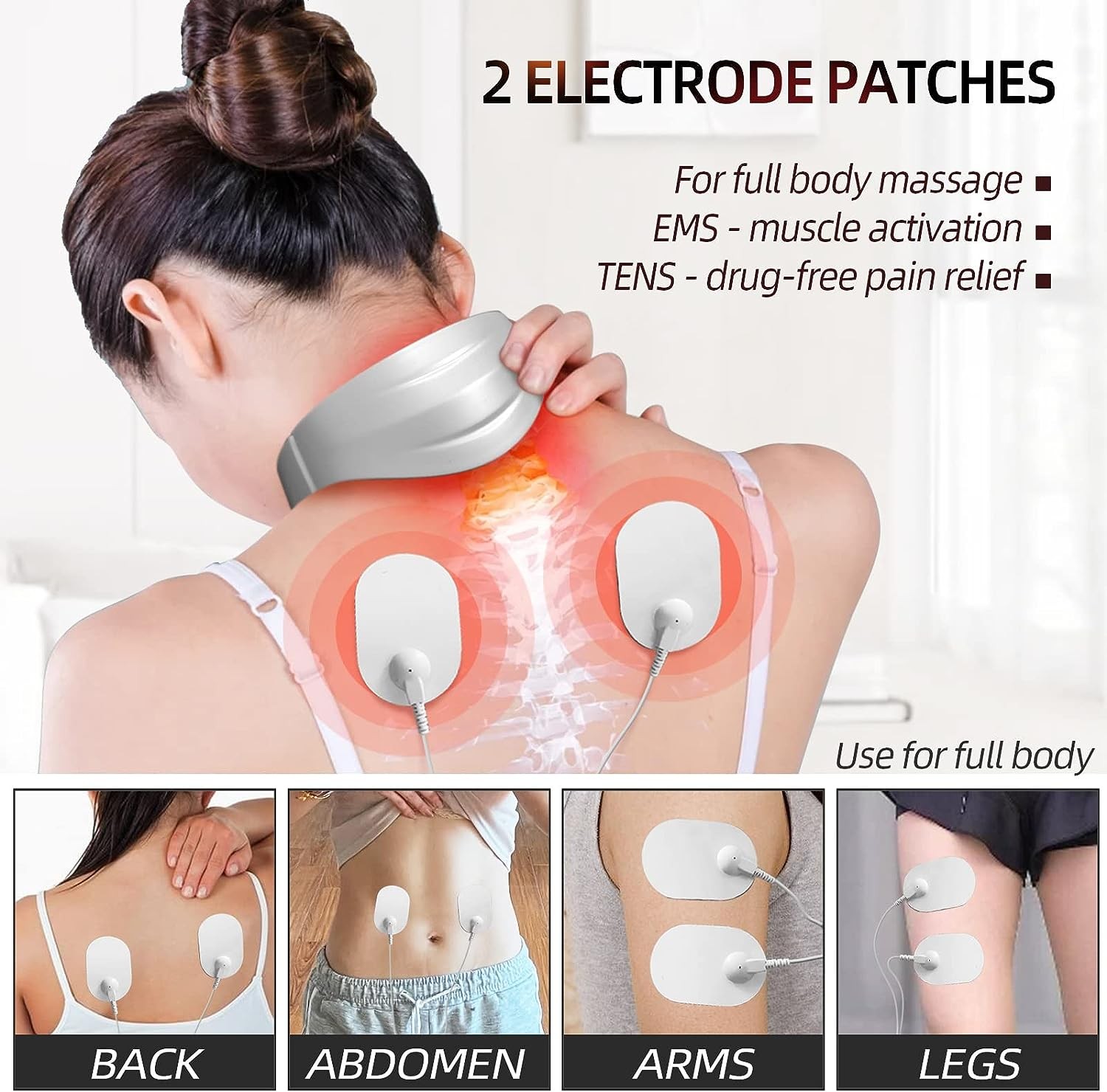 Nakkemassager med varme, elektrisk puls og cervikal massageterapi