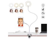 Ringlys med fleksibel arm og mobilholder
